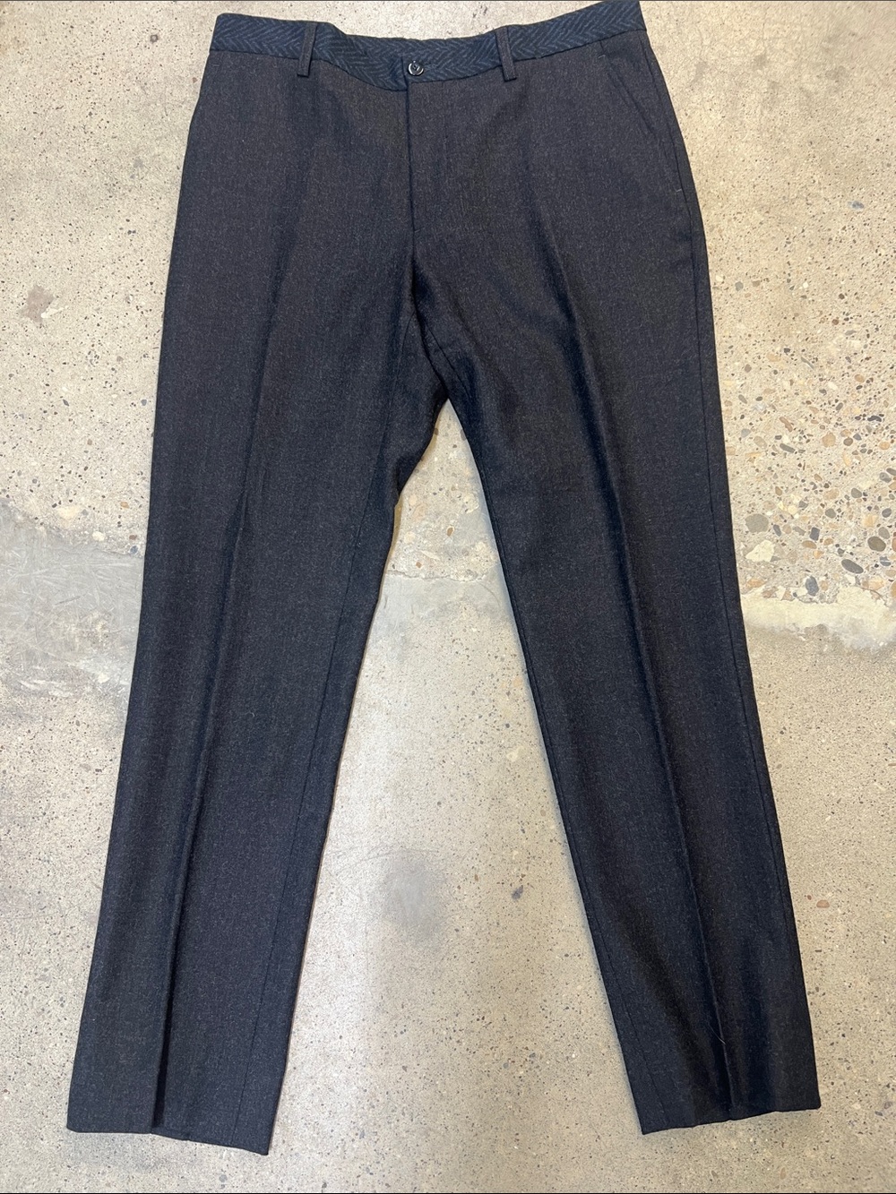 Etro Black Wool Trousers with Neon Logo Accents